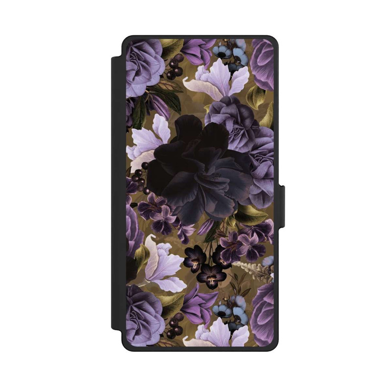 Galaxy S25 Ultra NIVOflip  Lila und goldene Vintageblumen