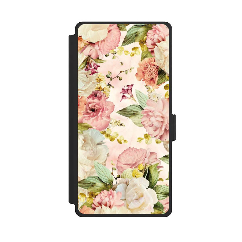 Galaxy S25 Ultra NIVOflip Blumenrahmen Pfingstrosen Beige
