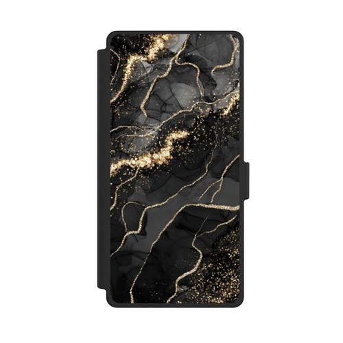 Samsung Galaxy S25 Ultra NIVOflip Look Spirales de Marbre Sombre &amp; Or