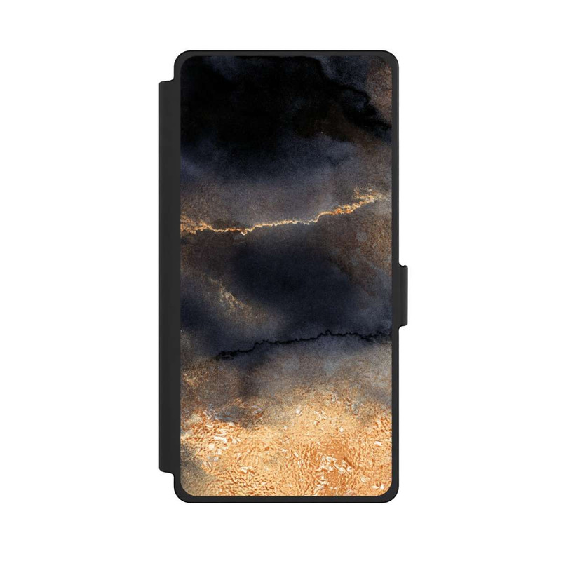 Galaxy S25 Ultra NIVOflip Schwarzer Marmor Goldstaub Look
