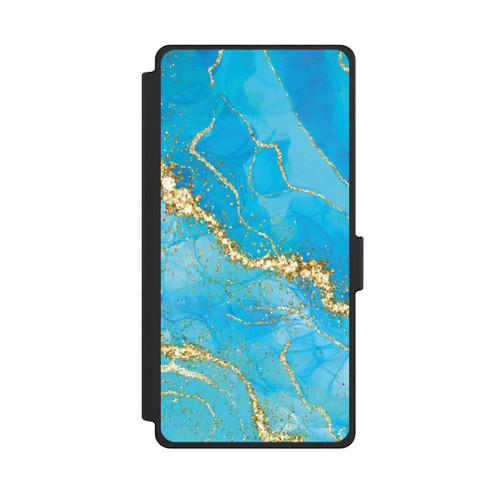 Samsung Galaxy S25 Ultra NIVOflip Türkis-goldene Tapete