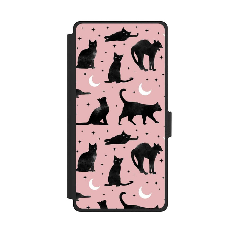 Galaxy S25 Ultra NIVOflip Lune & Chats Fond Rose