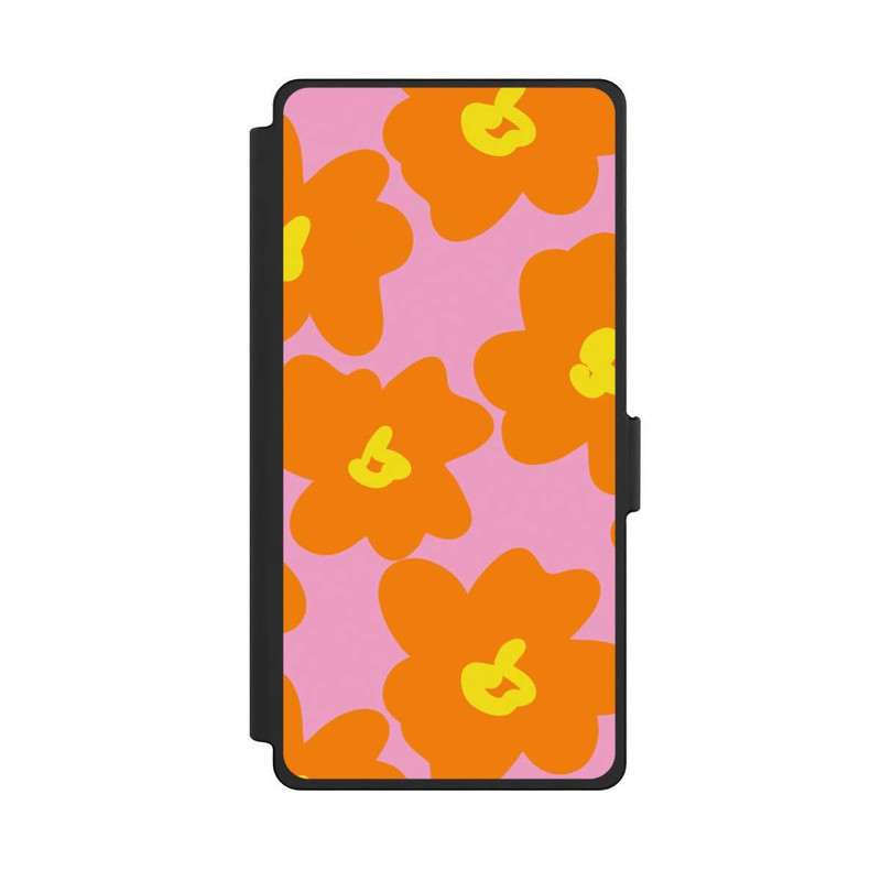 Galaxy S25 Ultra NIVOflip Retro floral pattern pink and orange