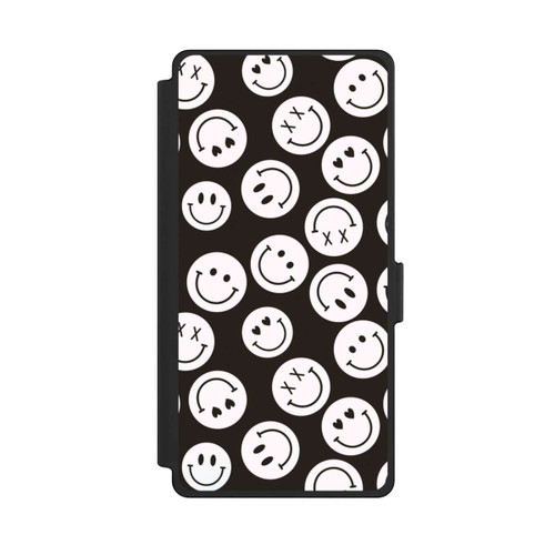 Samsung Galaxy S25 Ultra NIVOflip Smiles Emotes Pattern Black And White