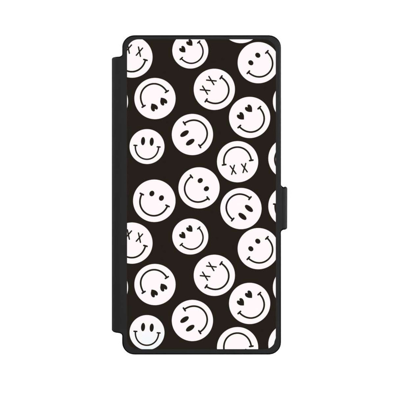 Galaxy S25 Ultra NIVOflip Smiles Emotes Pattern Black And White