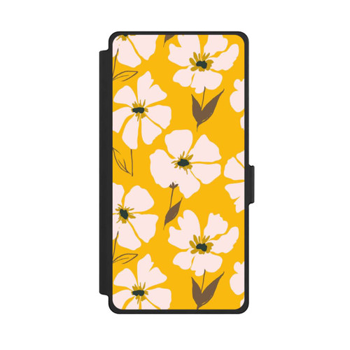 Samsung Galaxy S25 Ultra NIVOflip Blumenwiese auf Gelb Ocker