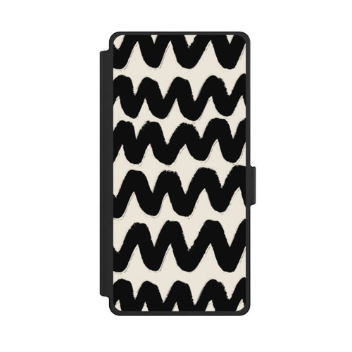 Samsung Galaxy S25 Ultra NIVOflip Vagues Noires Pattern