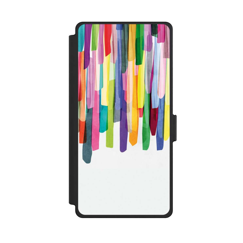 Galaxy S25 Ultra NIVOflip Bunte Streifen Weißer Hintergrund