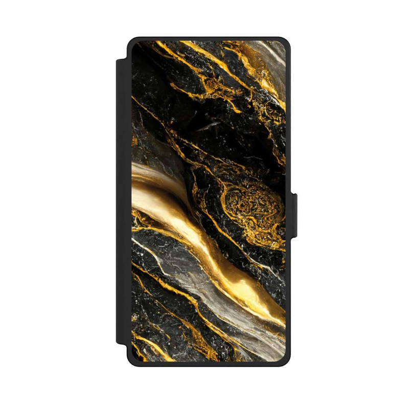 Galaxy S25 Ultra NIVOflip Couches d'impression en marbre noir et or