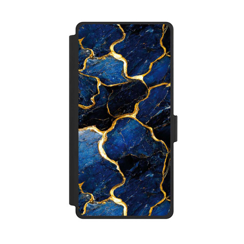 Samsung Galaxy S25 Ultra NIVOflip Blaue Marmor Gold Druck