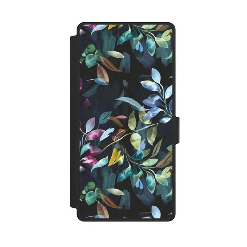 Samsung Galaxy S25 Ultra NIVOflip Mystische Aquarellblätter schwarz