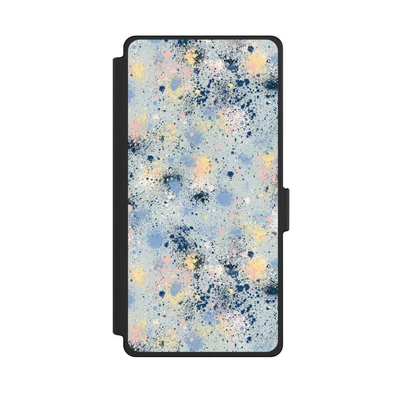 Galaxy S25 Ultra NIVOflip Tintentropfen Staub Textur Blau