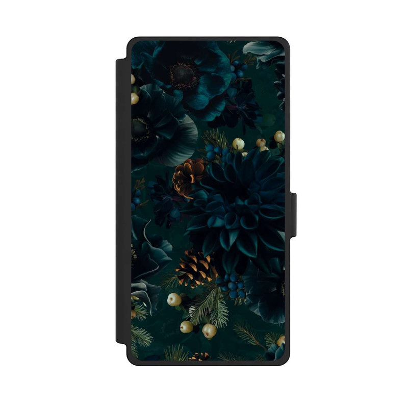 Galaxy S25 Ultra NIVOflip Motif de fleurs vert et bleu