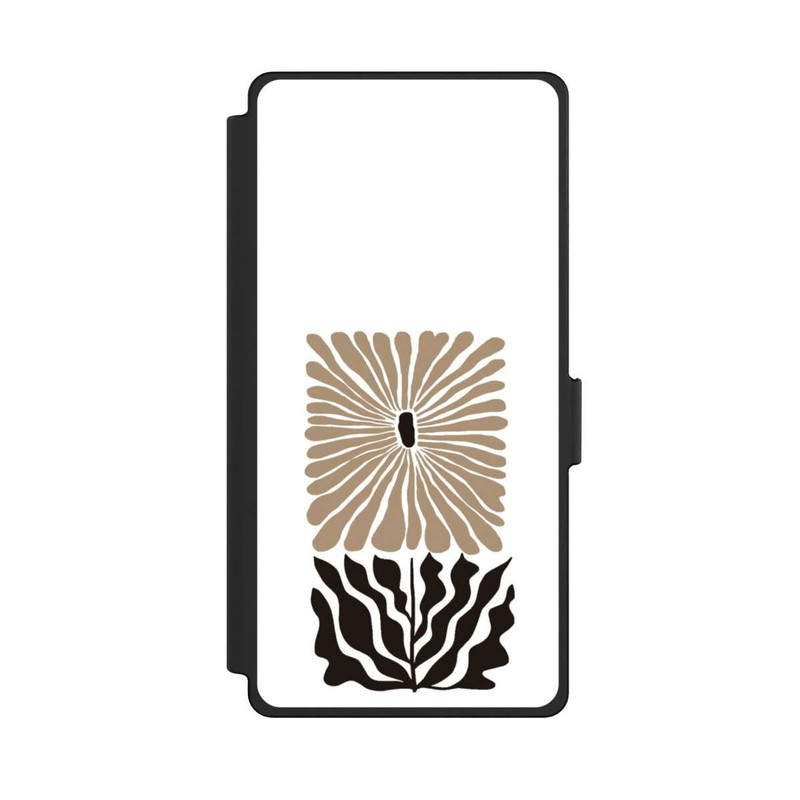 Galaxy S25 Ultra NIVOflip Boho Flower Brown on White