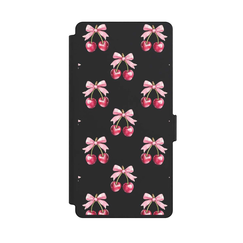 Galaxy S25 Ultra NIVOflip Motif Nœud Cerise transparent avec IA