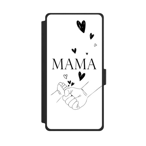 Samsung Galaxy S25 Ultra NIVOflip Muttertag Line Art Hände Schwarz Weiß