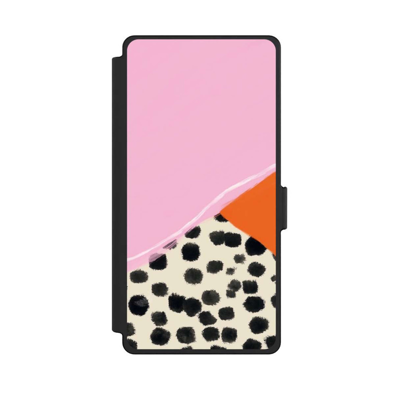 Galaxy S25 Ultra NIVOflip Pink and Orange Modern Art with Dots