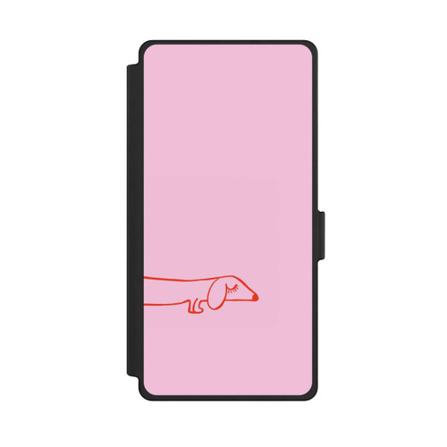 Samsung Galaxy S25 Ultra NIVOflip Dachshund Illustration Pink