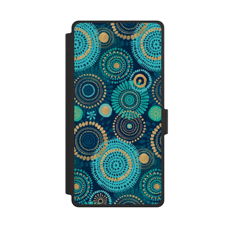 Galaxy S25 Ultra NIVOflip Blockprint India Teal Gold