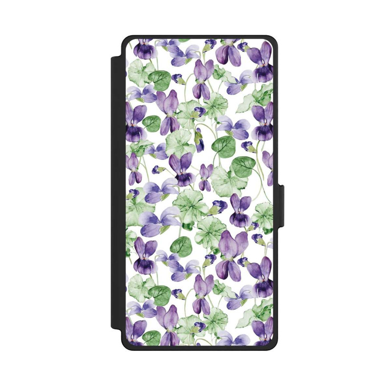 Galaxy S25 Ultra NIVOflip Purple Wildflowers Pattern Watercolor