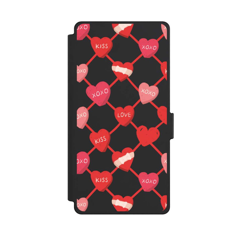 Galaxy S25 Ultra NIVOflip Herz Muster XOXO Rot