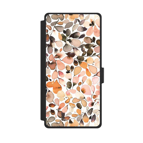 Samsung Galaxy S25 Ultra NIVOflip Eucalyptus Watercolor Leaves Dark Brown Autumn
