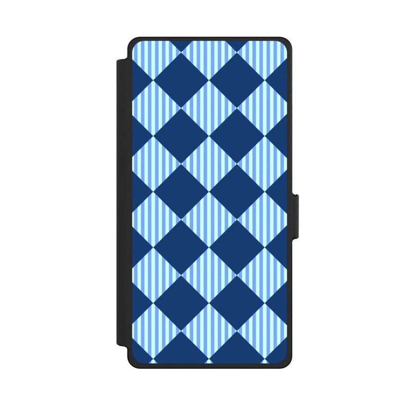 Galaxy S25 Ultra NIVOflip Rauten Muster Blau