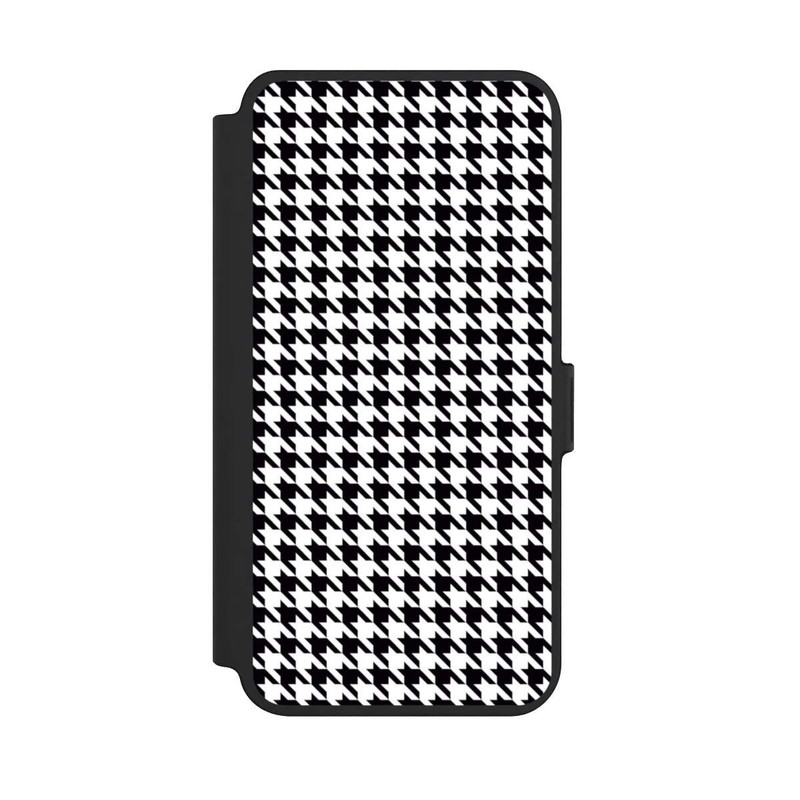 Galaxy S25 + NIVOflip Hahnentritt Schwarz Weiß