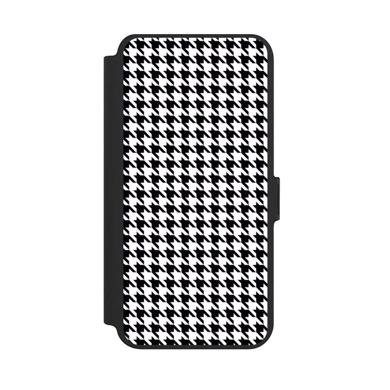 Galaxy S25 + NIVOflip Hahnentritt Schwarz Weiß