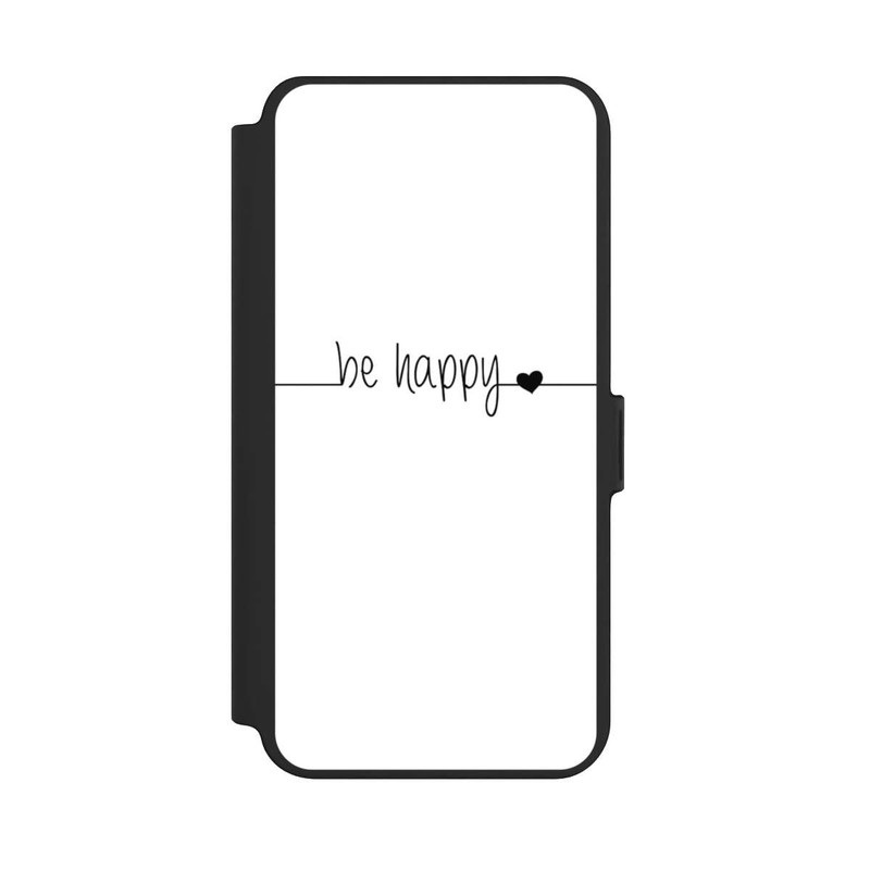 Galaxy S25 + NIVOflip Be Happy Weisser Hintergrund