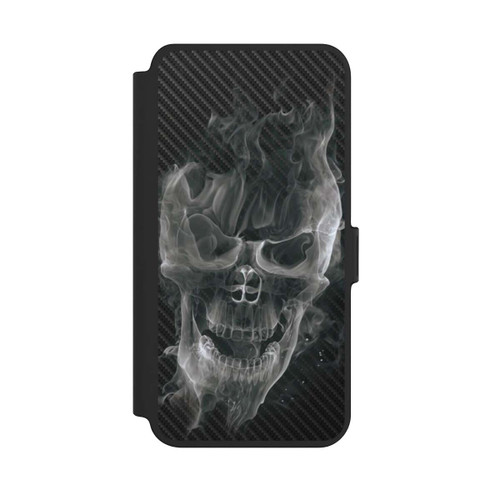 Samsung Galaxy S25+  NIVOflip rauchender Totenkopf Carbon