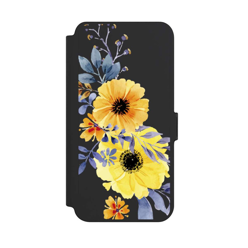 Galaxy S25 + NIVOflip Gelbe schwedische Blumen