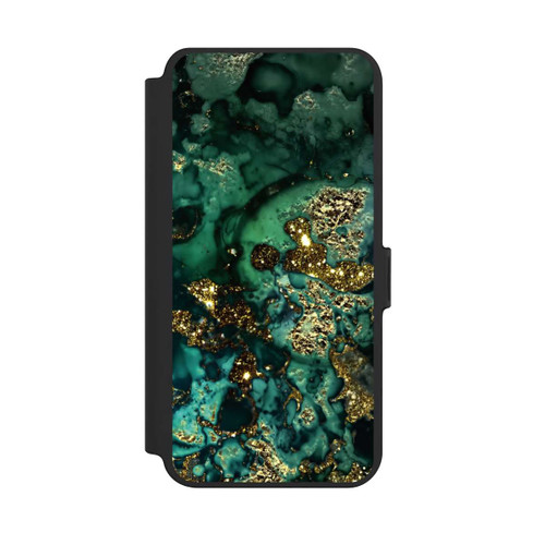 Samsung Galaxy S25+  NIVOflip Cyan Glitzer Marmorlook