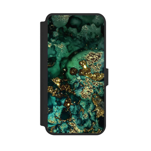 Samsung Galaxy S25+  NIVOflip Cyan Glitzer Marmorlook
