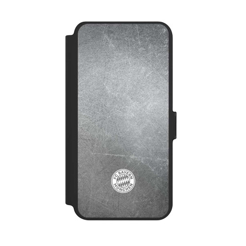 Samsung Galaxy S25+  NIVOflip Logo FCB Classique Petit - Blanc sur Fond Métallique