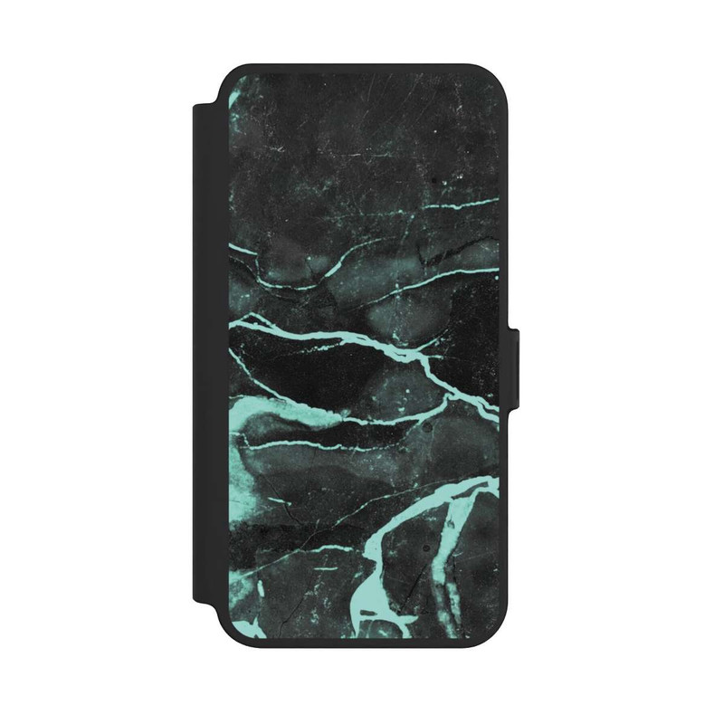 Galaxy S25 + NIVOflip Grauer und blauer Marmor