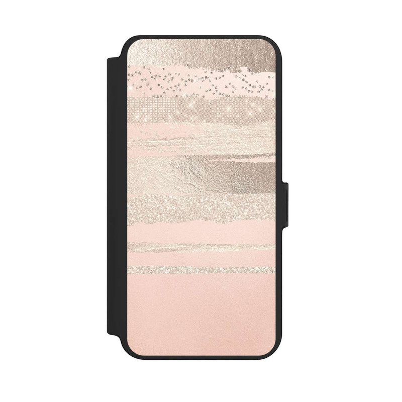 Galaxy S25 + NIVOflip Glitzerschichten (Rosé/Silver) Glitterlook