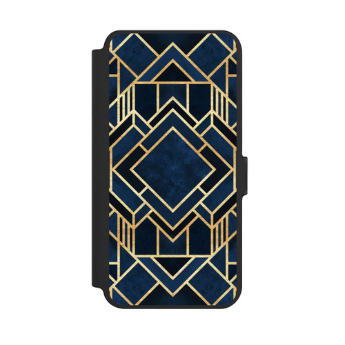Samsung Galaxy S25+  NIVOflip Kunst Deko Blau Golddruck