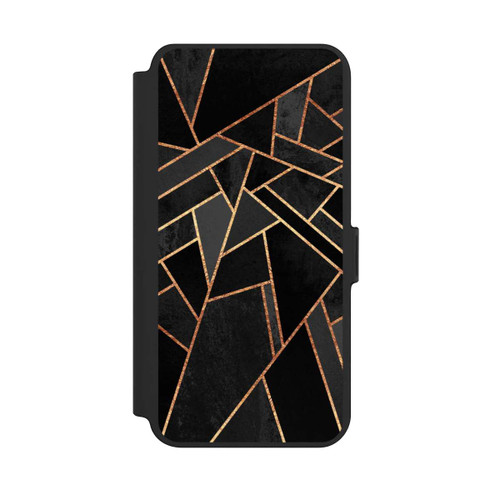 Samsung Galaxy S25+  NIVOflip Schwarze Nacht Gold Druck
