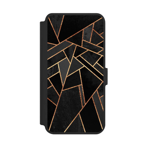 Samsung Galaxy S25+  NIVOflip Schwarze Nacht Gold Druck