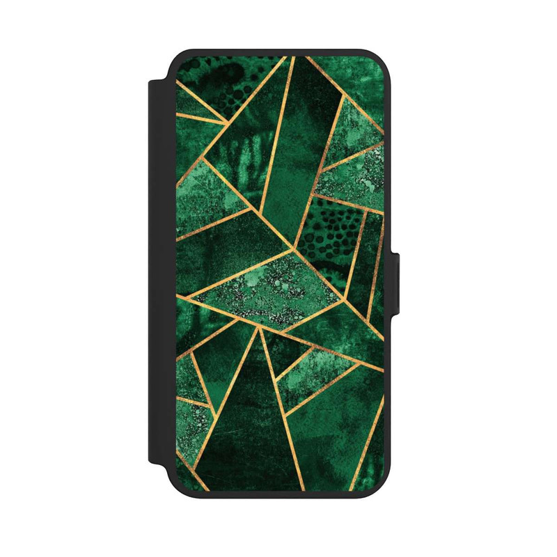 Galaxy S25 + NIVOflip Tief Smaragdgrün Golddruck