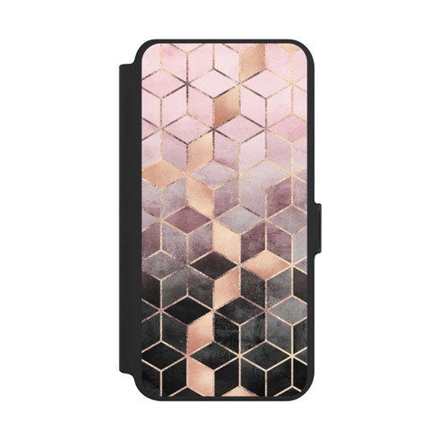 Samsung Galaxy S25+  NIVOflip Pink-grauer Farbverlauf Würfel Druck