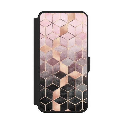 Samsung Galaxy S25+  NIVOflip Pink-grauer Farbverlauf Würfel Druck