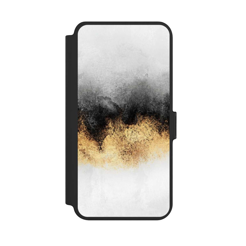 Galaxy S25 + NIVOflip Grauer Himmelstaub Golddruck