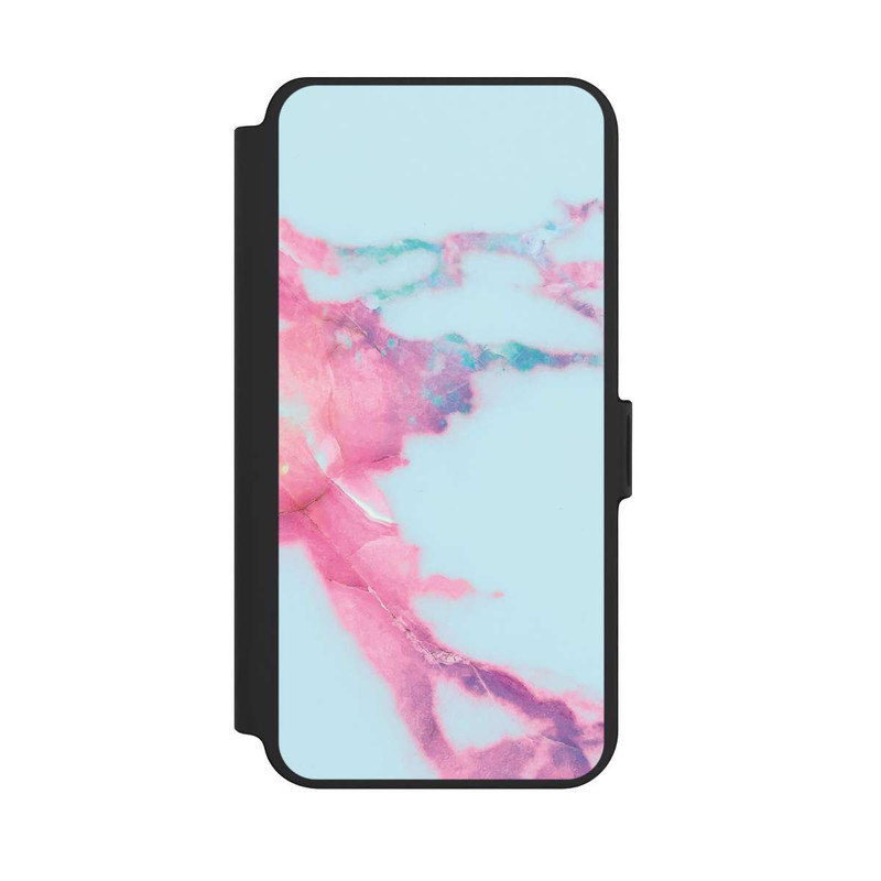 Galaxy S25 + NIVOflip Marbre veiné irisé bleu clair