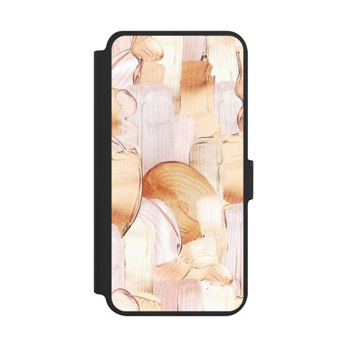 Samsung Galaxy S25+  NIVOflip Weiß/Gold Pinsel Muster