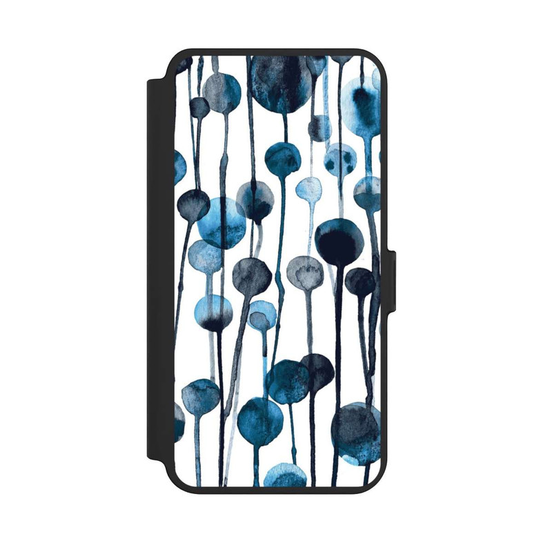 Galaxy S25 + NIVOflip Tropfende Punkte blau