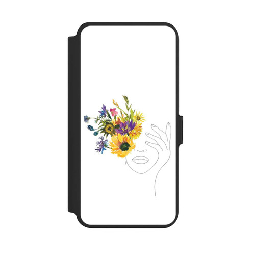 Samsung Galaxy S25+  NIVOflip Line Art Woman sunflowers