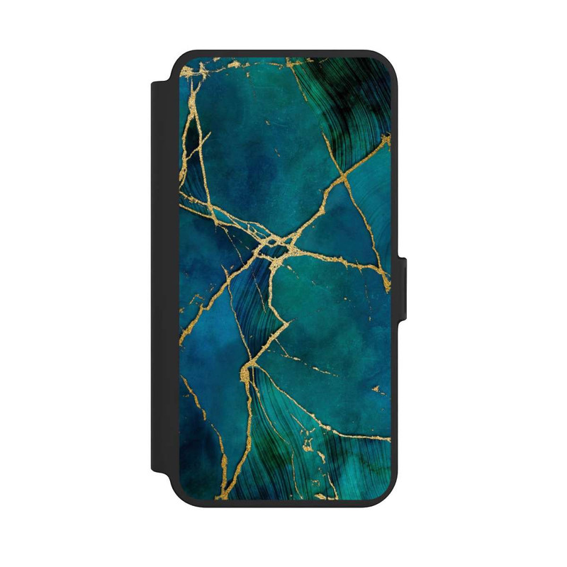 Galaxy S25 + NIVOflip Mineralischer Glamourlook Blaugold