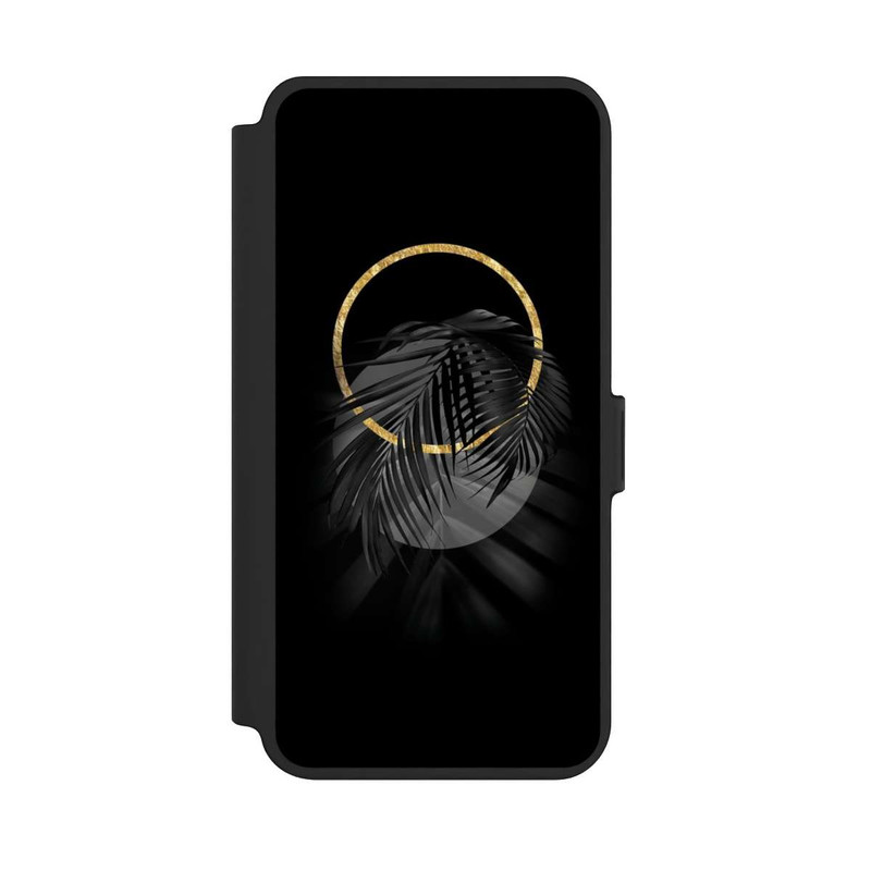 Galaxy S25 + NIVOflip tropische Blätter schwarz